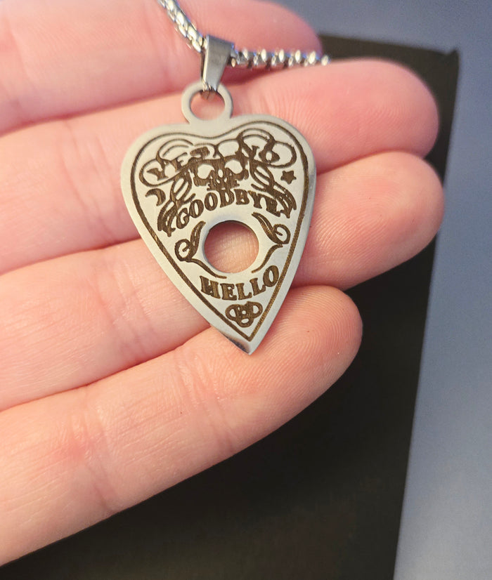Gothic Skull Planchette Necklace
