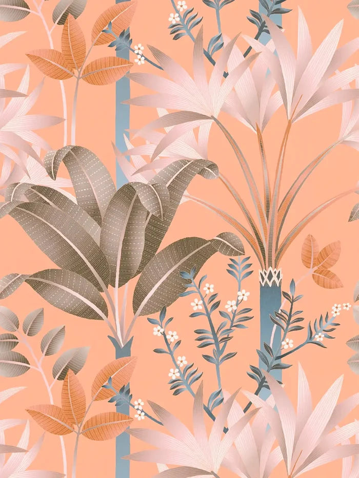 Graphic Palms Wallpaper - Orange