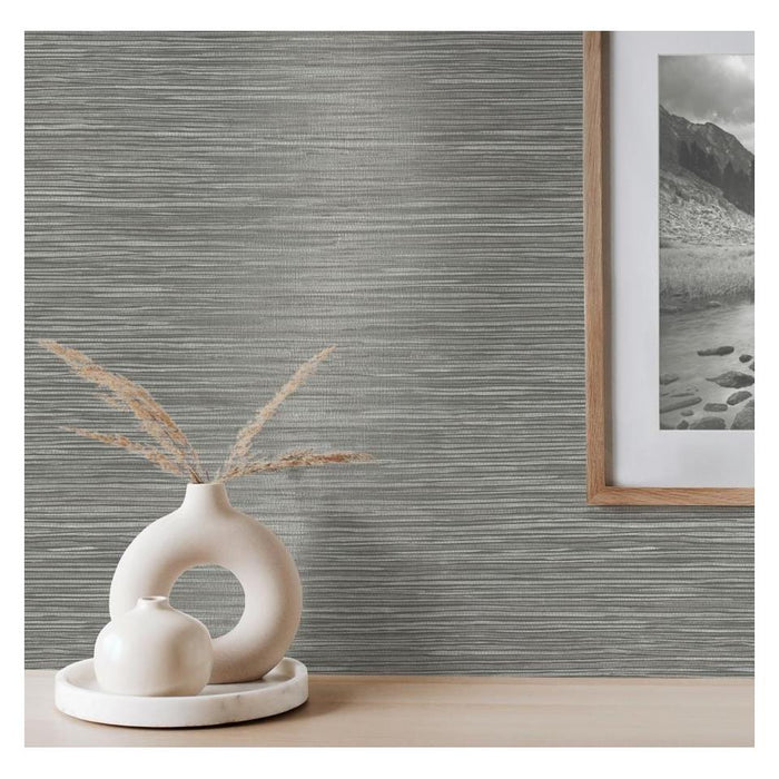 Grasscloth Wallpaper- Grey/Silver