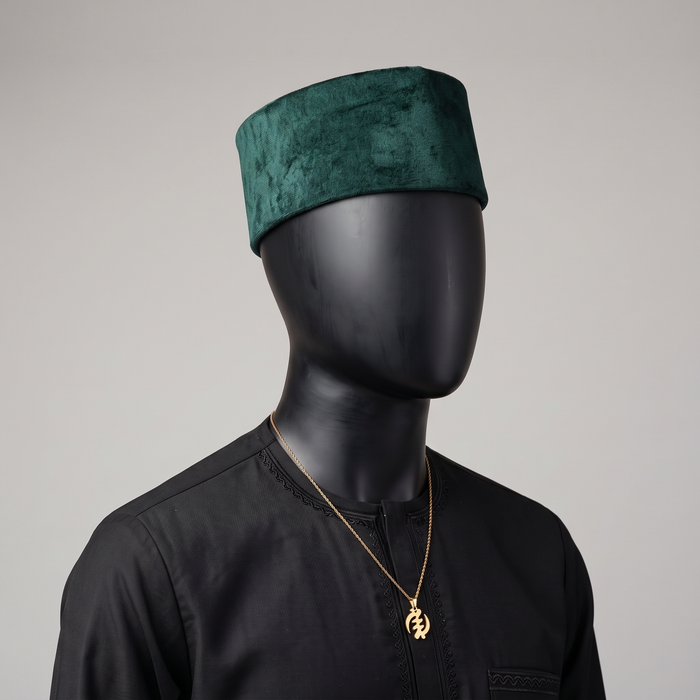Green Velvet Traditional Nigerian Cap