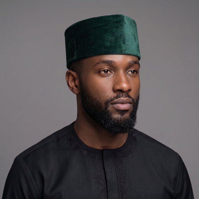 Green Velvet Traditional Nigerian Cap