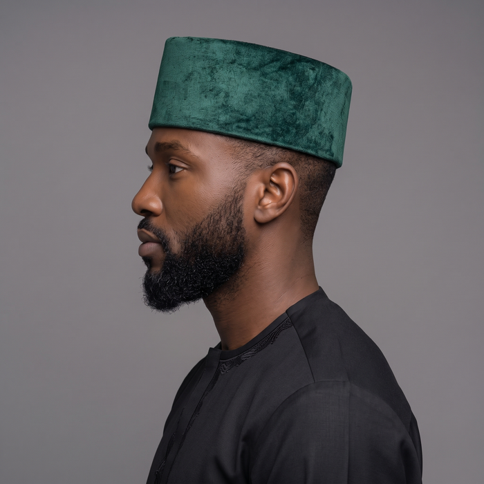 Green Velvet Traditional Nigerian Cap