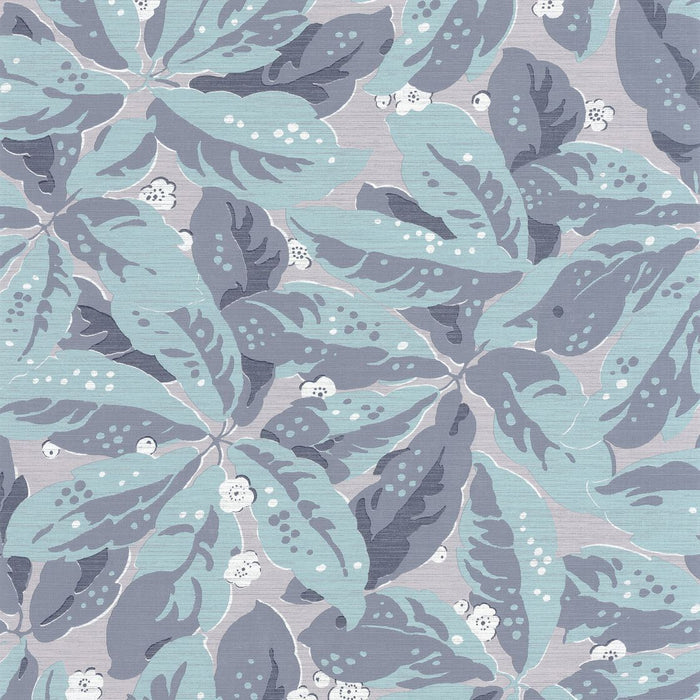 Greenery Vinyl Leaf Wallpaper - Light Blue
