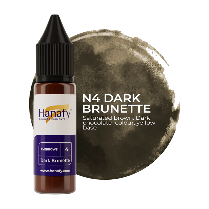 Hanafy - Brow Pigment - N4 Dark Brunette, 15ml