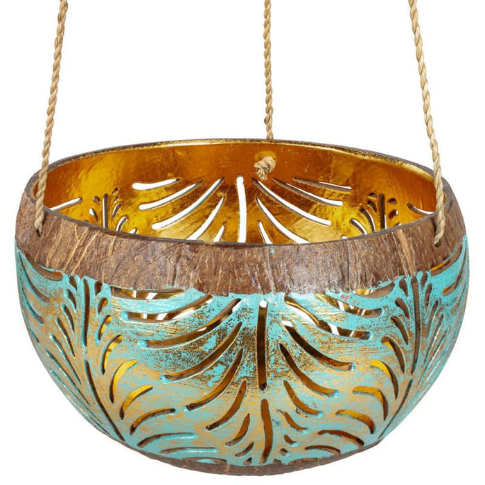 Hanging Coconut Tea Light Holder