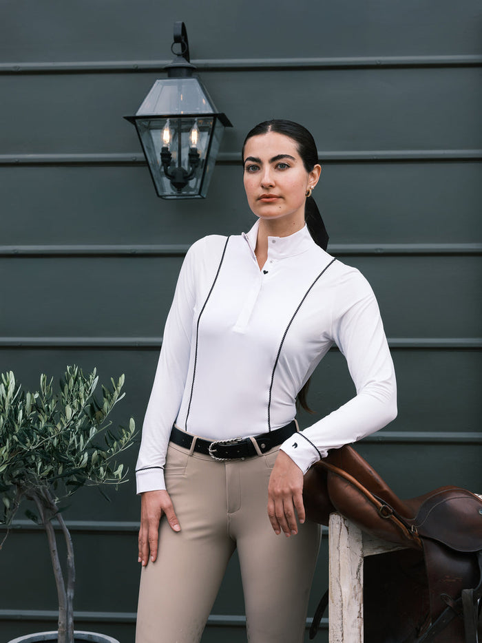 Hannah Childs Constance Heart Horse Women's Long Sleeve Show Shirt