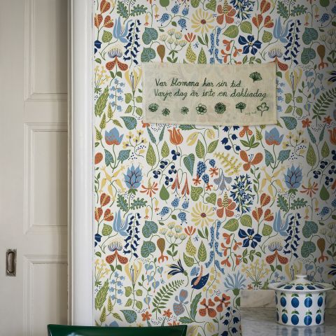 Herbarium Wallpaper  - White