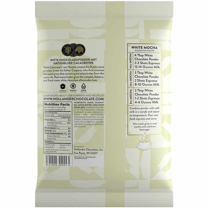 Hollander Sweet Ground White Chocolate Powder (2.5 lbs)-Powdered Base-Hollander-Restaurant Supply Drop