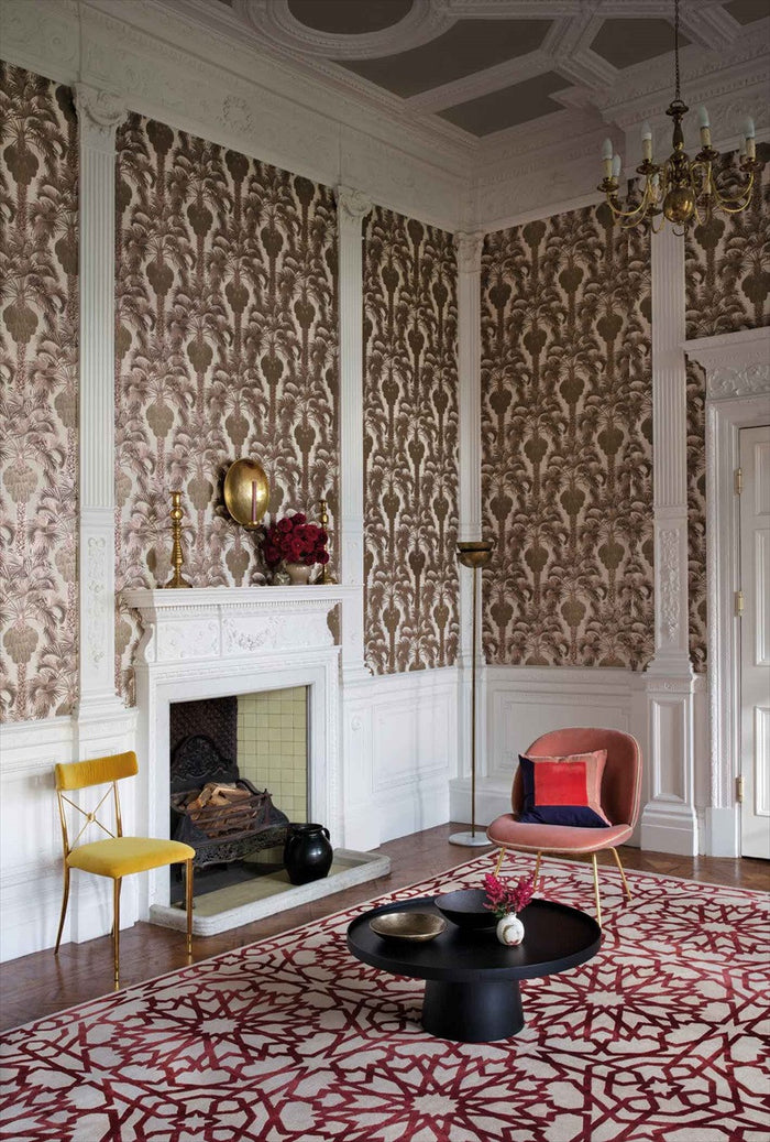 Hollywood Palm Wallpaper by Cole & Son - Silver/Charcoal