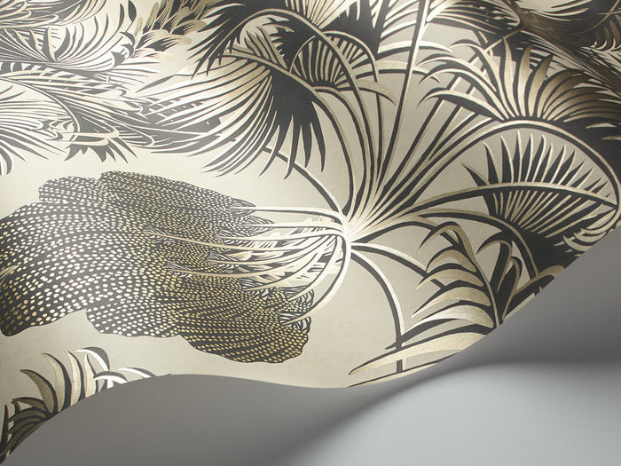 Hollywood Palm Wallpaper by Cole & Son - Silver/Charcoal
