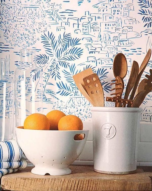 Homeport Novelty Wallpaper (Indent) - Ralph Lauren - Marine