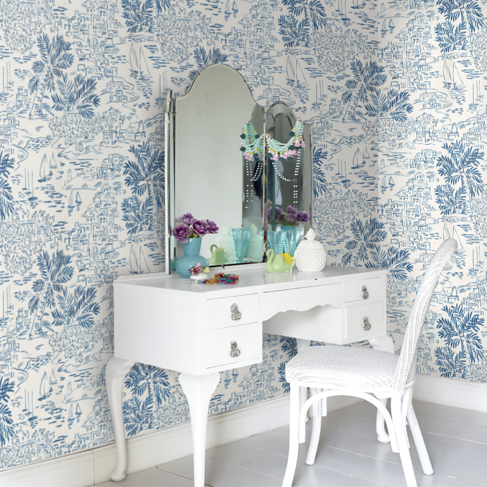 Homeport Novelty Wallpaper (Indent) - Ralph Lauren - Marine