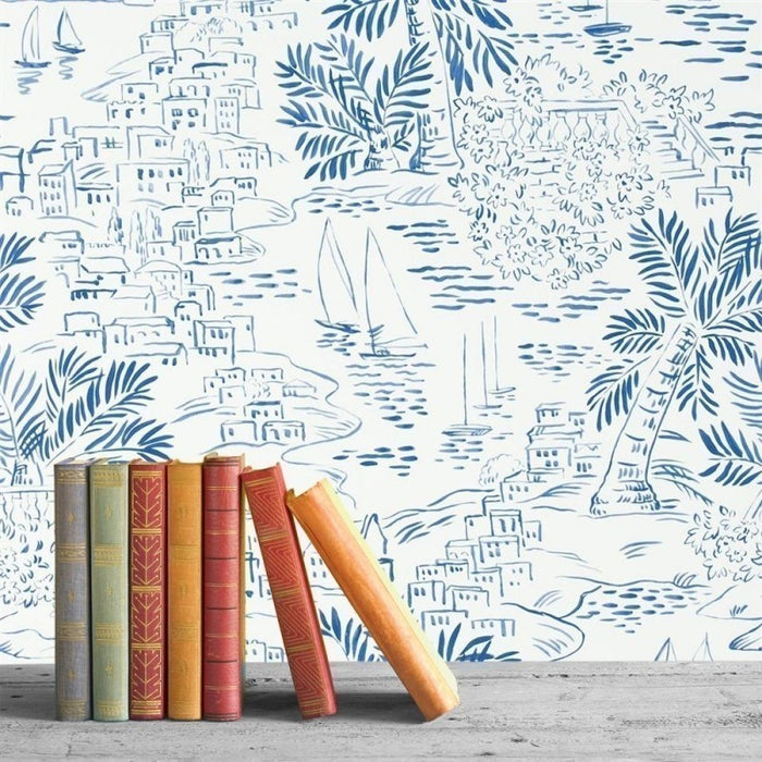 Homeport Novelty Wallpaper (Indent) - Ralph Lauren - Marine