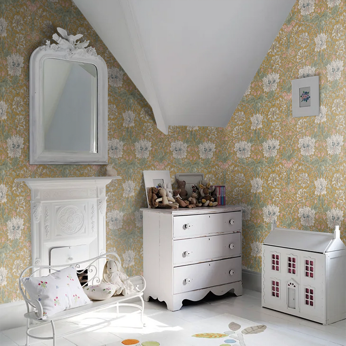Honeysuckle and Tulip Wallpaper - Gold
