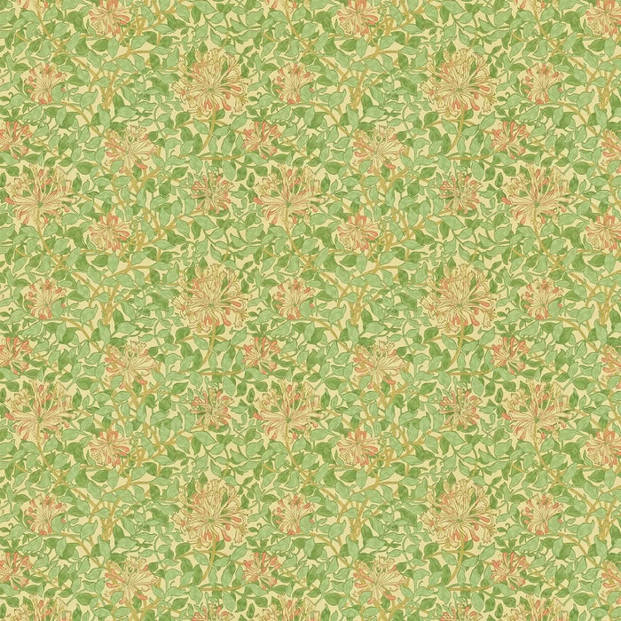 Honeysuckle Wallpaper - Green/Beige/Pink