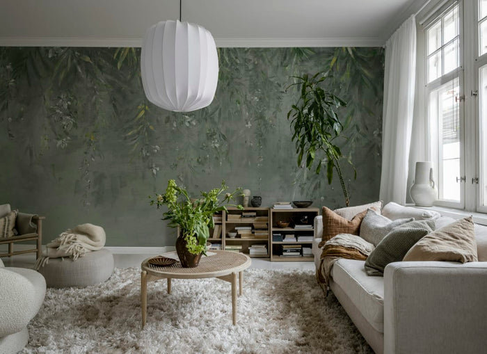 Honolulu - Dark Green - Custom Sized Wallpaper Mural (per m2)