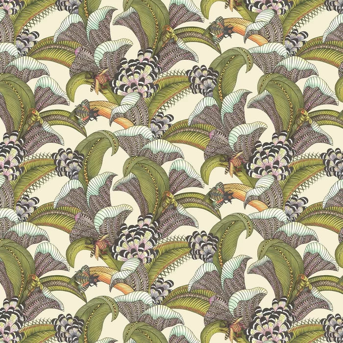 Hoope Wallpaper - Olive on Cream
