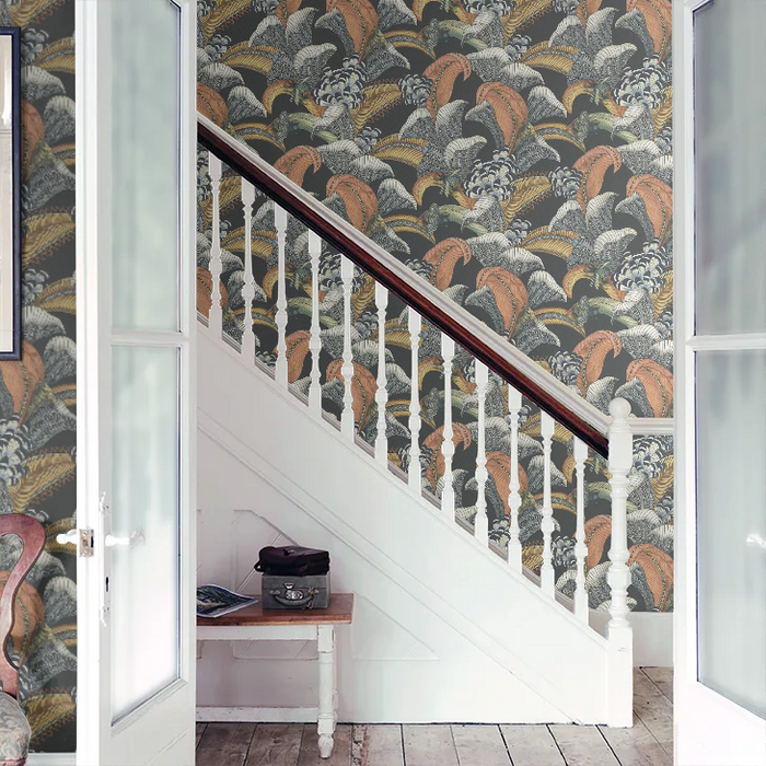 Hoope Wallpaper - Terracotta Charcoal
