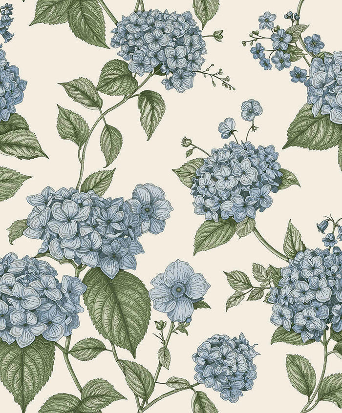 Hortensia – Hydrangea Wallpaper – Blue/Green