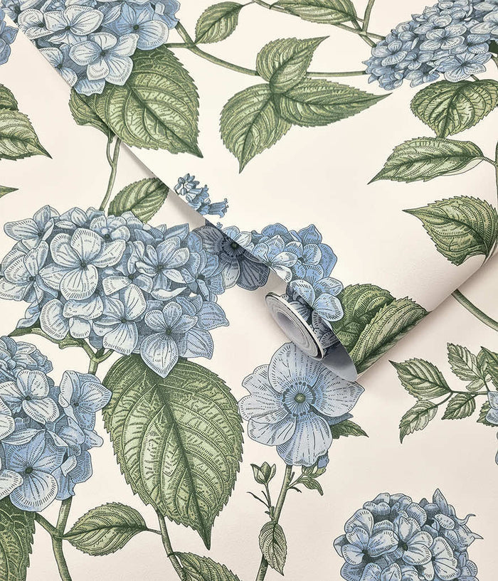 Hortensia – Hydrangea Wallpaper – Blue/Green