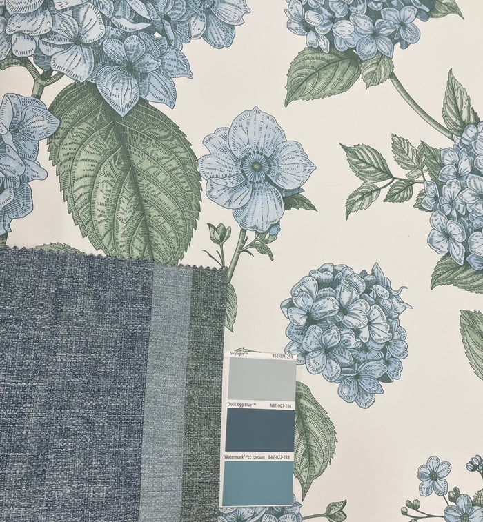 Hortensia – Hydrangea Wallpaper – Blue/Green