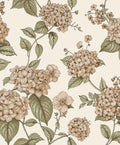 Hortensia – Hydrangea Wallpaper – Coral/Green
