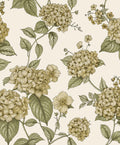 Hortensia – Hydrangea Wallpaper – Ochre/Green