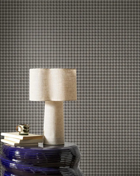 Houndstooth Wallpaper - Noir Fusain