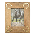 Huntley Equestrian Wooden Picture Frame with Gold Horse Shoes