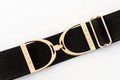 Huston x Ellany - Black - 2" Gold Stirrup Elastic Belt