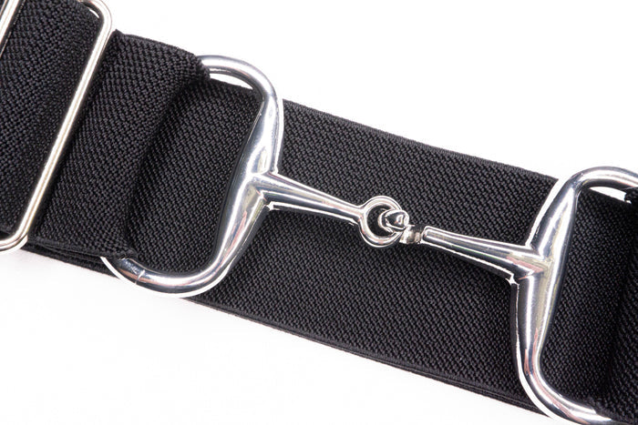 Huston x Ellany - Black - 2" Silver Snaffle Elastic Belt