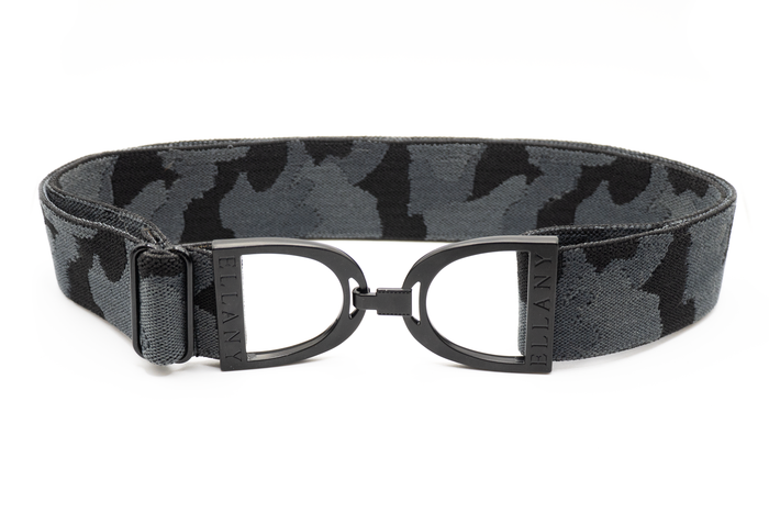 Huston x Ellany - Black Camo - 1.5" Black Stirrup Elastic Belt