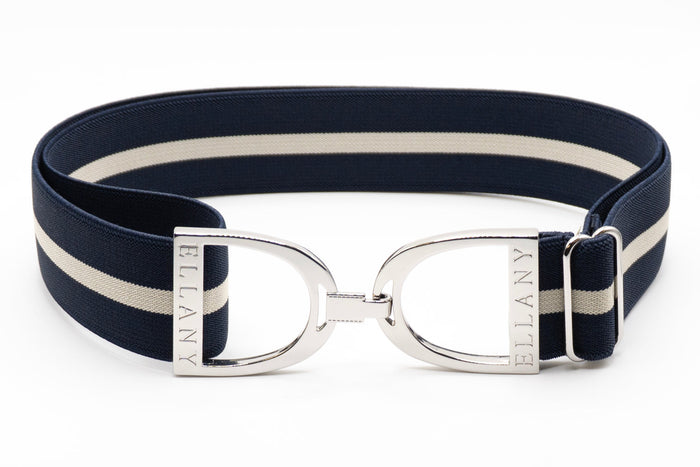 Huston x Ellany - Blueberries & Cream - 1.5" Silver Stirrup Elastic Belt