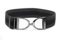 Huston x Ellany - Charcoal Stripes - 2" Gunmetal Stirrup Elastic Belt