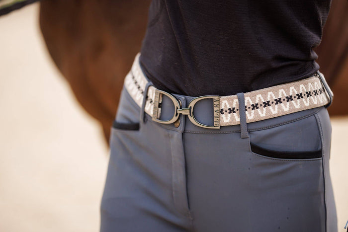 Huston x Ellany - Harlow - 1.5" Gunmetal Stirrup Elastic Belt