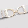 Huston x Ellany - White 1.5" Gold Stirrup Elastic Belt