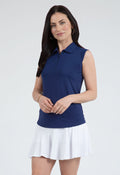 Ibkul Women's Solid Sleeveless Polo