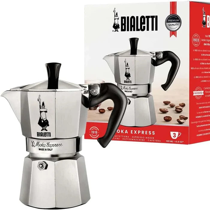 Iconic Moka Pot Italian Coffee & Stovetop Espresso Maker 3 Cup