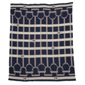 In2Green - Cotton Sustainable Knit Throw Blanket - Equestrian Stirrup: Navy Blue