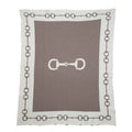 In2Green - Equestrian Snaffle Bit Border Throw Blanket