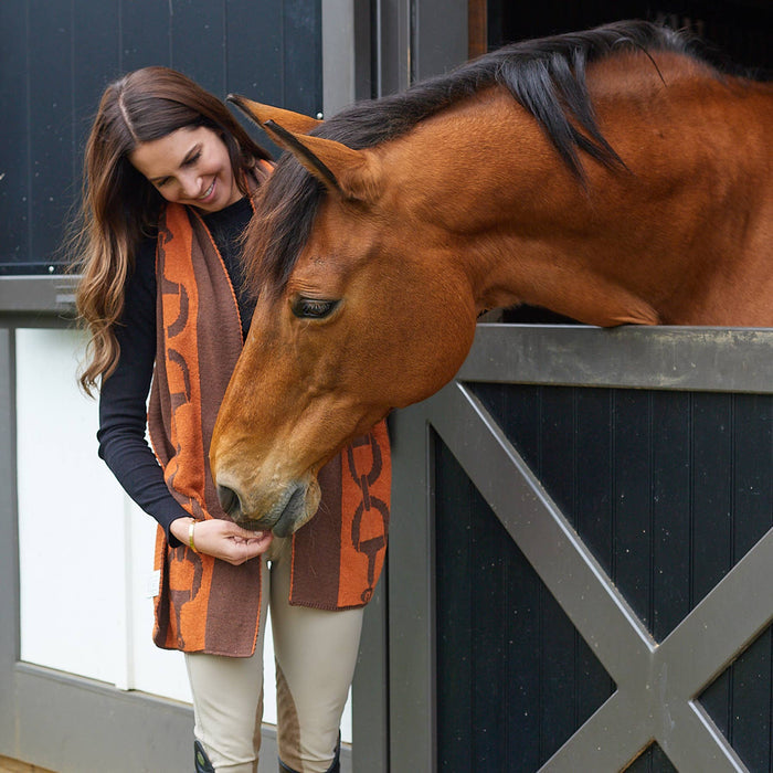In2Green - Reversible Sustainable Knit Scarf - Snaffle Bit Striped: Grey