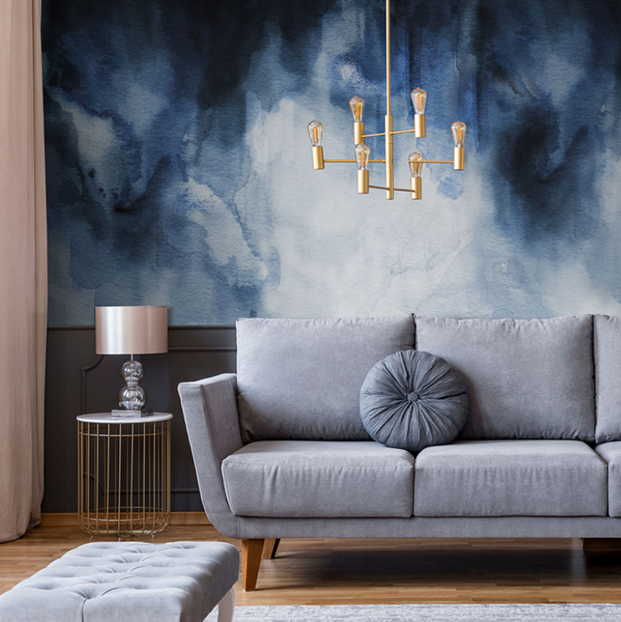 Indigo Abstract - Custom sized wallpaper mural (per/m2) - Deep Blue