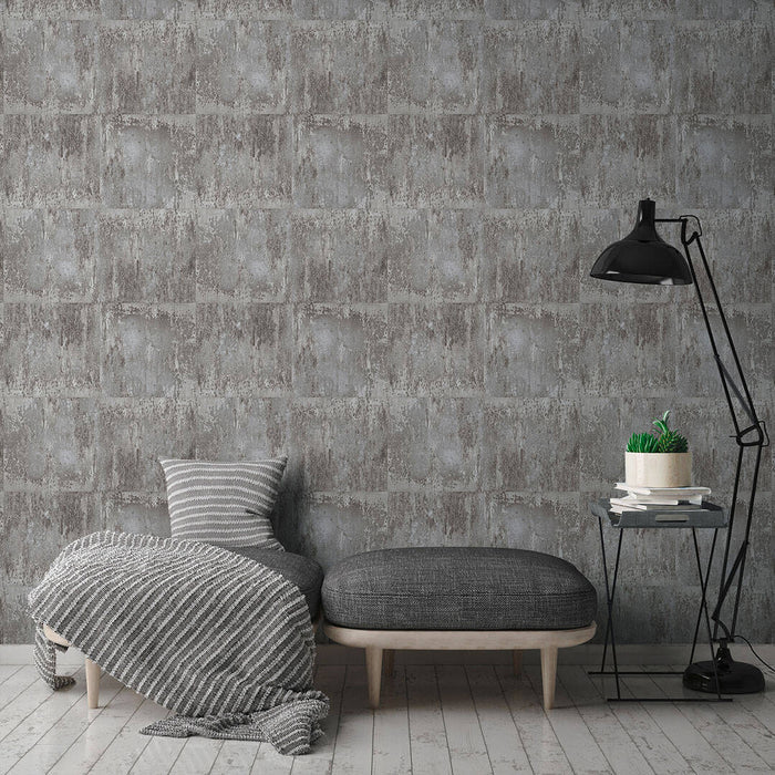 Industrial Wall Wallpaper Self Adhesive - Concrete Grey