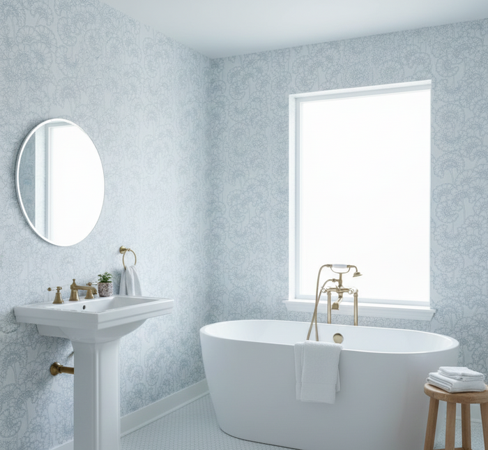 Japanese Floral Wallpaper - Florence Broadhurst - Antarctic