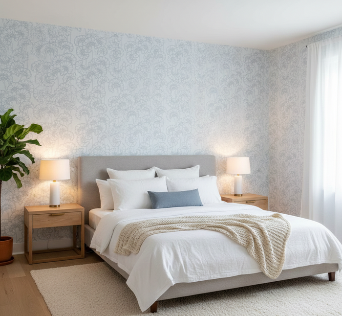 Japanese Floral Wallpaper - Florence Broadhurst - Antarctic