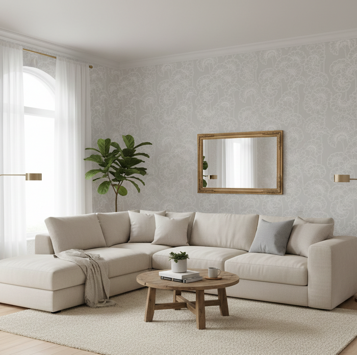 Japanese Floral Wallpaper - Florence Broadhurst - Brume