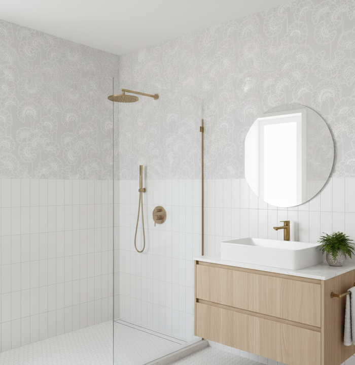 Japanese Floral Wallpaper - Florence Broadhurst - Brume