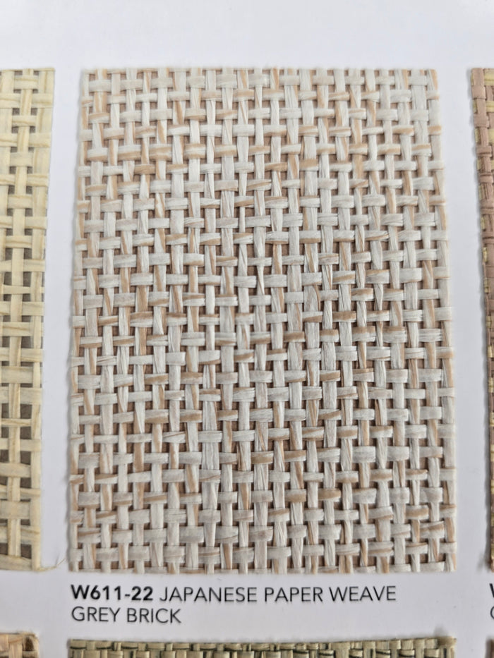 Japanese Paperweave Wallpaper - Grey Brick