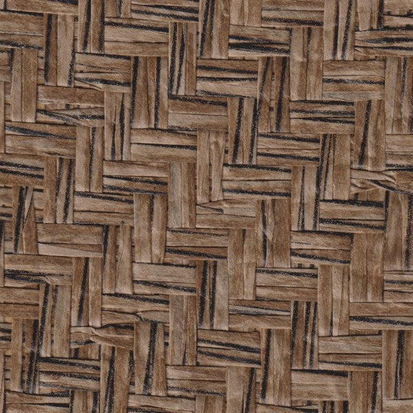 Japanese Summerhouse - Handmade Grasscloth Wallpaper - Chocolate