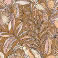 Jardin Bel Air Vinyl Leaf Wallpaper -  Brown Pink - Discontinuing